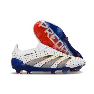 Chaussures de foot adidas Predator Elite FG Blanc Gris Bleu Rouge