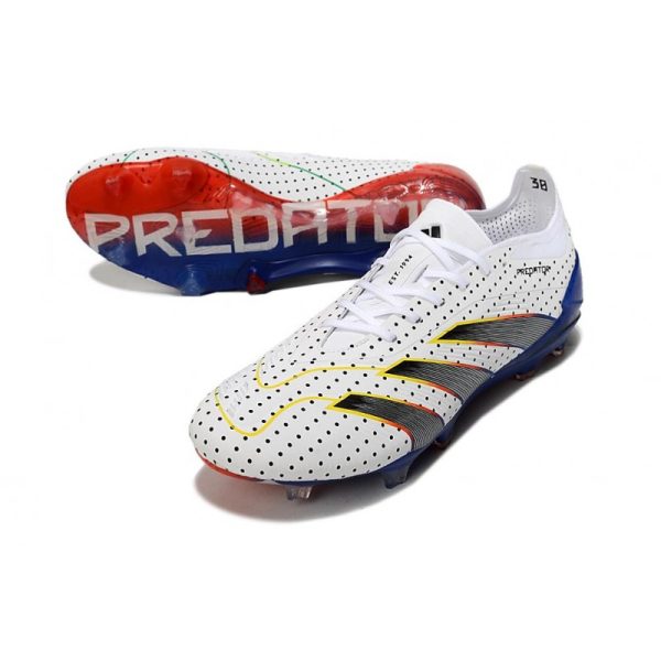 adidas Predator Elite FG Chaussure Blanc Gris Bleu Rouge