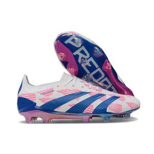 Chaussures de foot adidas Predator Elite FG Blanc Rose Bleu