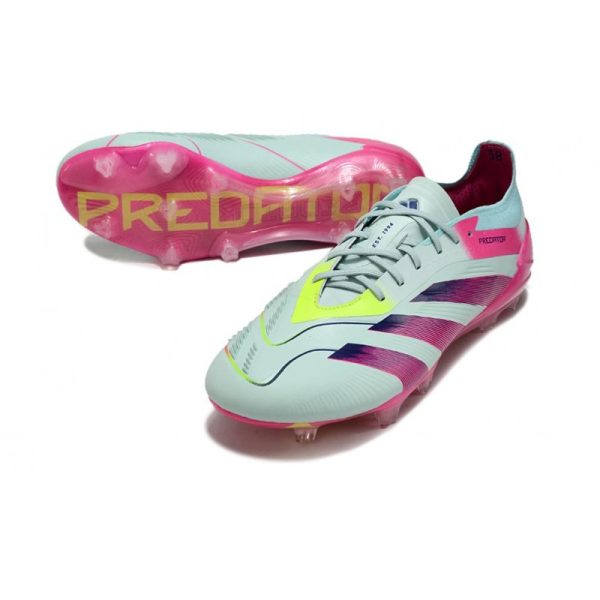 adidas Predator Elite FG Chaussure Bleu Très Pâle Rose Lucide Jaune Semi Solaire