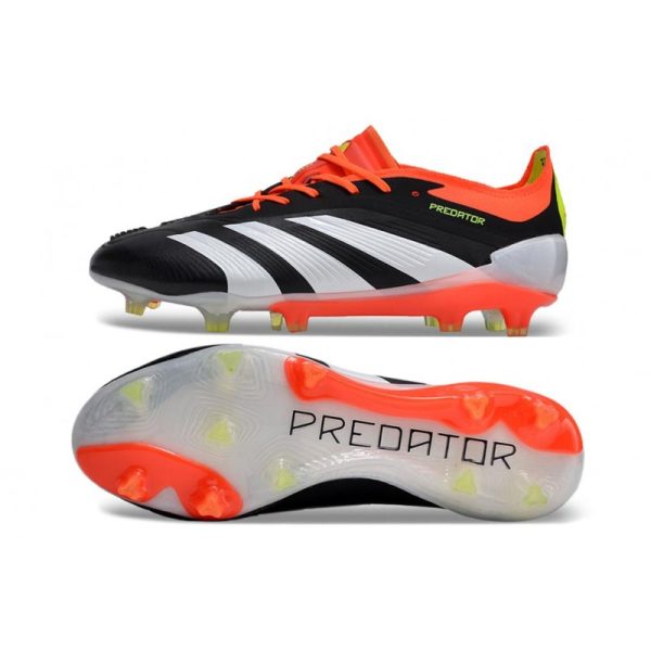adidas Predator Elite FG Chaussure Noir Banc Rouge Solaire