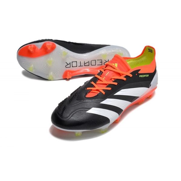 adidas Predator Elite FG Chaussure Noir Banc Rouge Solaire
