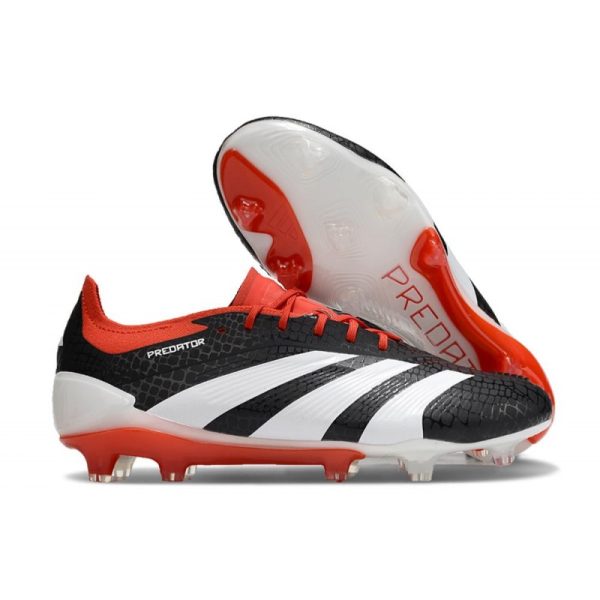 Chaussures de foot adidas Predator Elite FG Noir Blanc Rouge