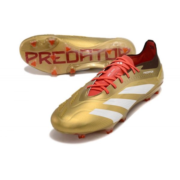 adidas Predator Elite FG Chaussure Or Rouge Blanc