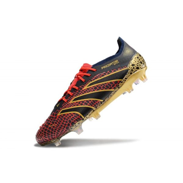 adidas Predator Elite FG Chaussure Rouge Lucide Or Noir