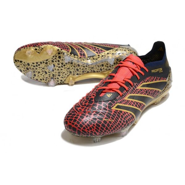 adidas Predator Elite FG Chaussure Rouge Lucide Or Noir