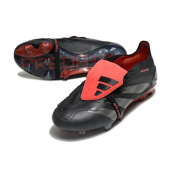 adidas Predator Elite FT FG Chaussures Noir Gris Quatre Rouge Lucide
