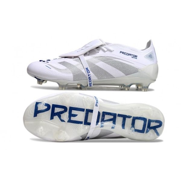 adidas Predator Elite Foldover Tongue FG Blanc Argent Métallique Royal Vif