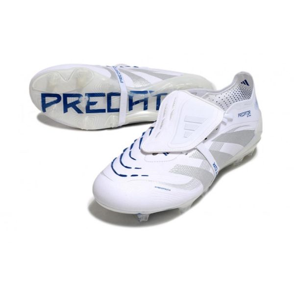 adidas Predator Elite Foldover Tongue FG Blanc Argent Métallique Royal Vif