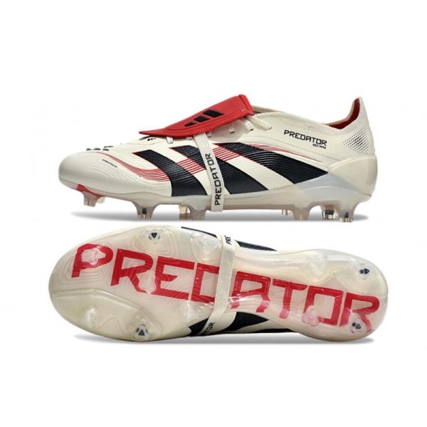 adidas Predator Elite Foldover Tongue FG Blanc Cassé Noir Rubis Pur