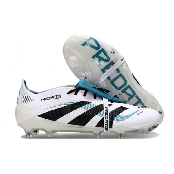 Crampons de foot adidas Predator Elite Foldover Tongue FG Blanc Noir Bleu