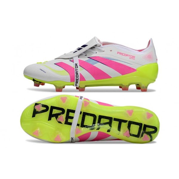 adidas Predator Elite Foldover Tongue FG Blanc Rose Lucide Citron Lucide