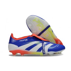Chaussures de foot adidas Predator Elite Foldover Tongue FG Bleu Rouge Blanc