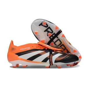 Chaussures de foot adidas Predator Elite Foldover Tongue FG Noir Blanc Orange