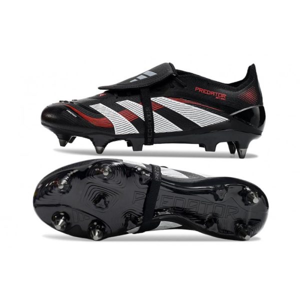 adidas Predator Elite Foldover Tongue FG Noir Gris Quatre Rouge Lucide