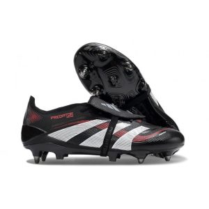 adidas Predator Elite Foldover Tongue FG Noir Gris Quatre Rouge Lucide