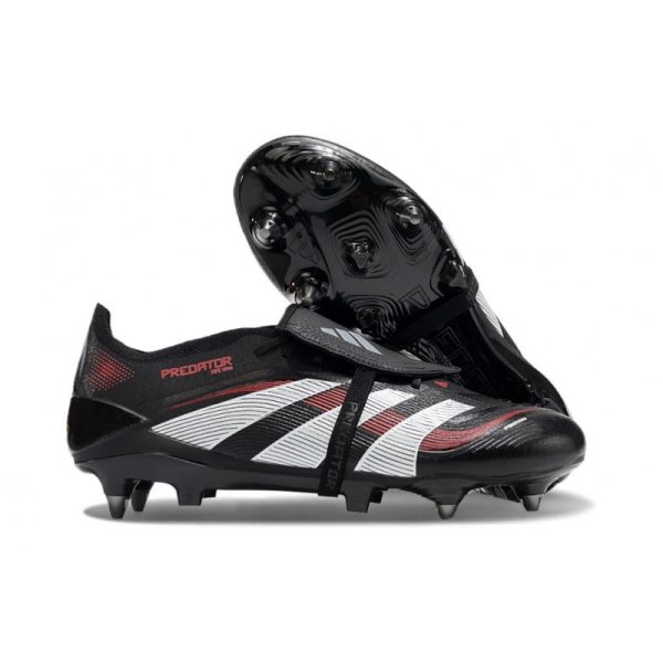 adidas Predator Elite Foldover Tongue FG Noir Gris Quatre Rouge Lucide