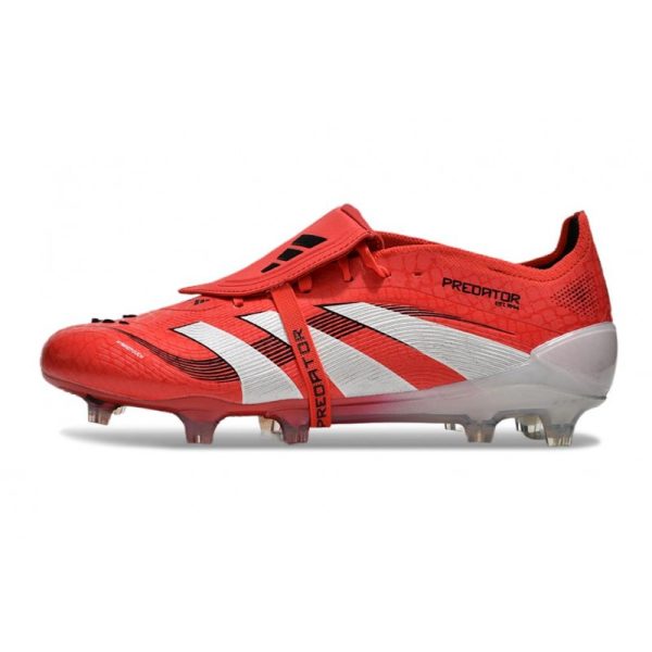 adidas Predator Elite Foldover Tongue FG Rouge Lucide Blanc Noir
