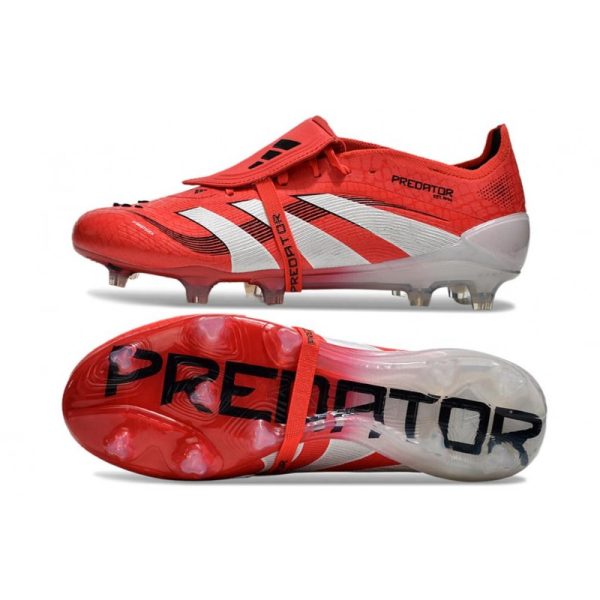 adidas Predator Elite Foldover Tongue FG Rouge Lucide Blanc Noir