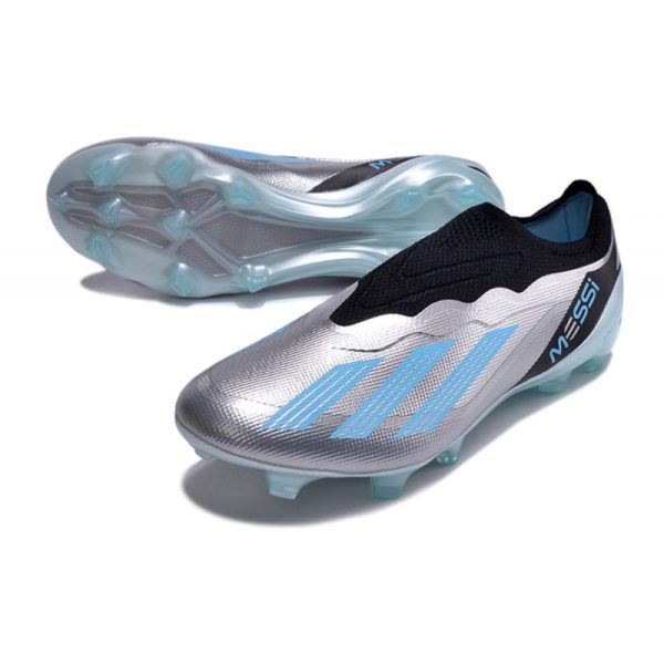 adidas X Crazyfast .1 Laceless FG Argent Métallique Bleu Bonheur Noir