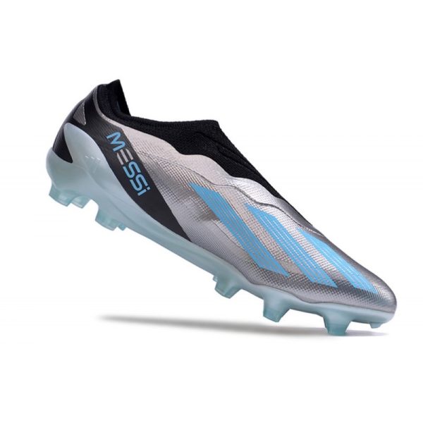 adidas X Crazyfast .1 Laceless FG Argent Métallique Bleu Bonheur Noir