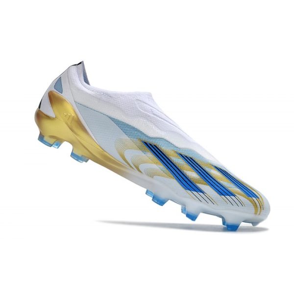 adidas X Crazyfast .1 Laceless FG Blanc Bleu Or