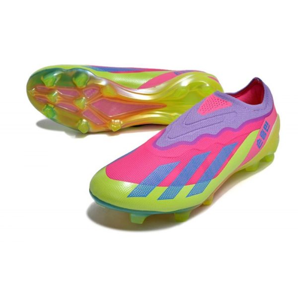 adidas X Crazyfast .1 Laceless FG Korean Nights Son - Lucid Lemon Bleu Rose ÉDITION LIMITÉE