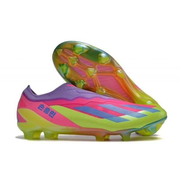 adidas X Crazyfast .1 Laceless FG Korean Nights Son - Lucid Lemon Bleu Rose ÉDITION LIMITÉE