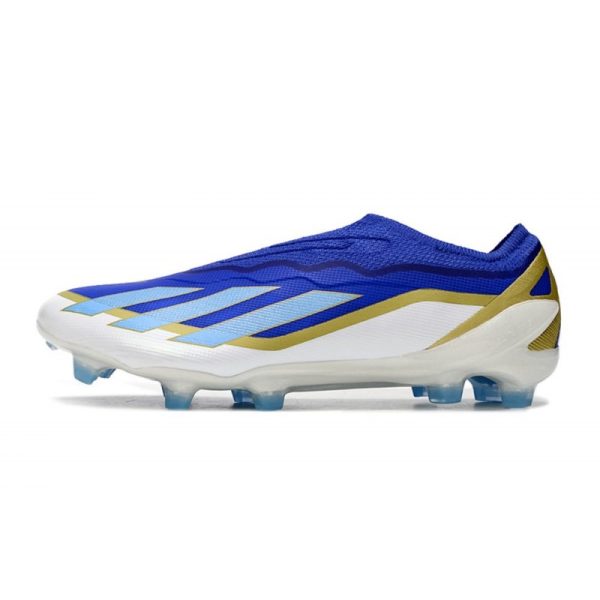 adidas X Crazyfast .1 Laceless FG Messi Bleu Lucide Eclat de Bleu Blanc