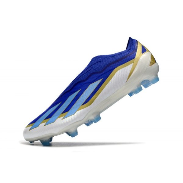 adidas X Crazyfast .1 Laceless FG Messi Bleu Lucide Eclat de Bleu Blanc
