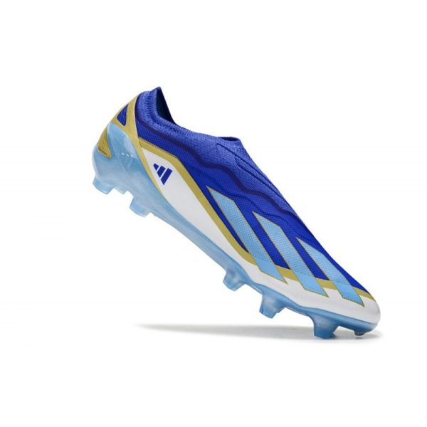 adidas X Crazyfast .1 Laceless FG Messi Bleu Lucide Eclat de Bleu Blanc
