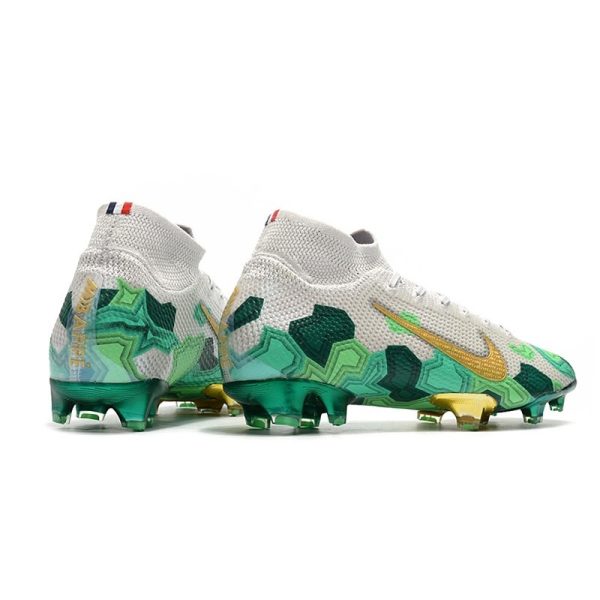 Mbappe Nike Mercurial Superfly 7 Elite SE FG Gris Or Vert