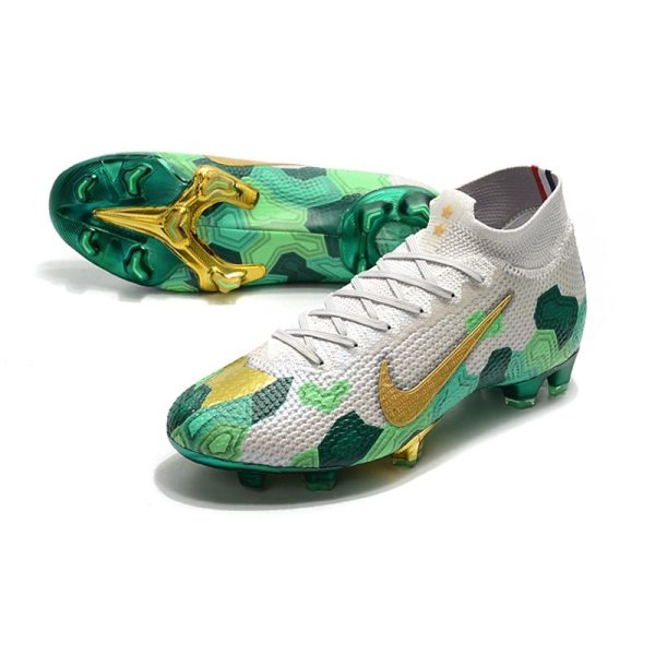 Mbappe Nike Mercurial Superfly 7 Elite SE FG Gris Or Vert