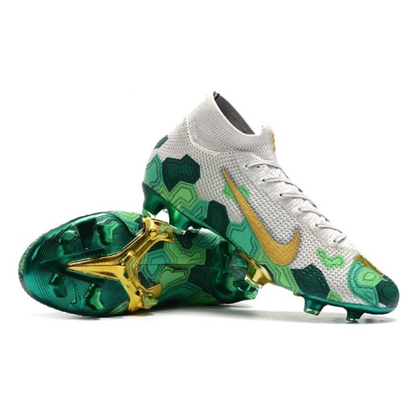 Mbappe Nike Mercurial Superfly 7 Elite SE FG Gris Or Vert