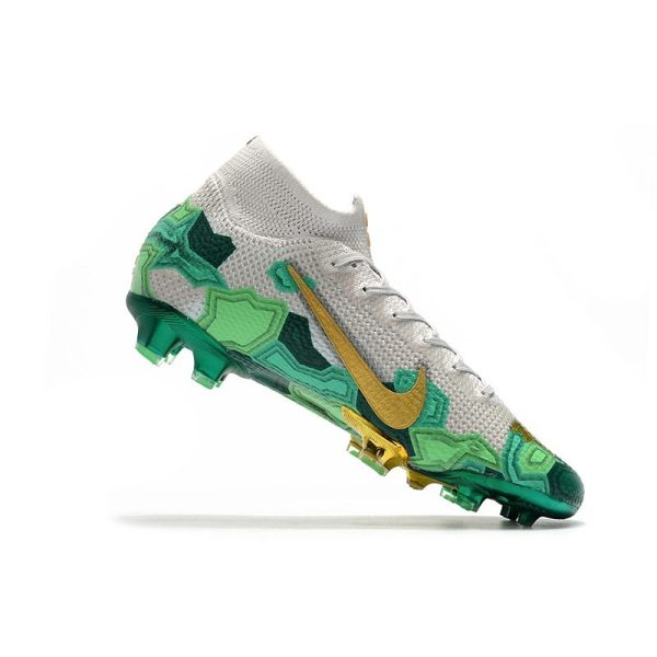 Mbappe Nike Mercurial Superfly 7 Elite SE FG Gris Or Vert
