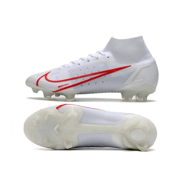 Nike Mercurial Superfly 8 Elite FG Chaussure Blanc Rouge