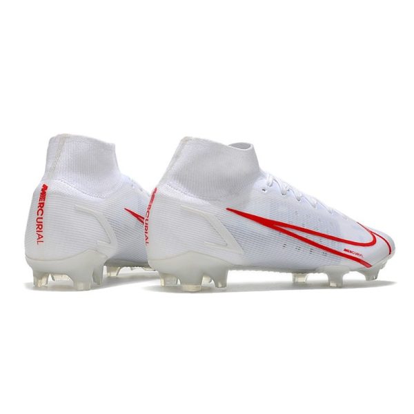 Nike Mercurial Superfly 8 Elite FG Chaussure Blanc Rouge