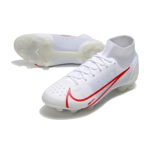 Nike Mercurial Superfly 8 Elite FG Chaussure Blanc Rouge