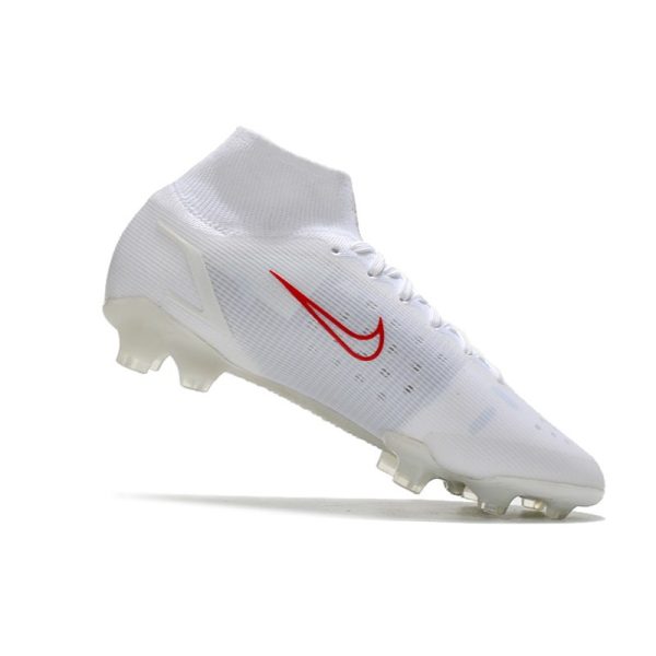 Nike Mercurial Superfly 8 Elite FG Chaussure Blanc Rouge