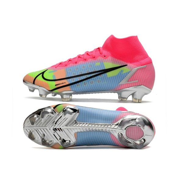 Nike Mercurial Superfly 8 Elite FG Chaussure Rosa Bleu Volt