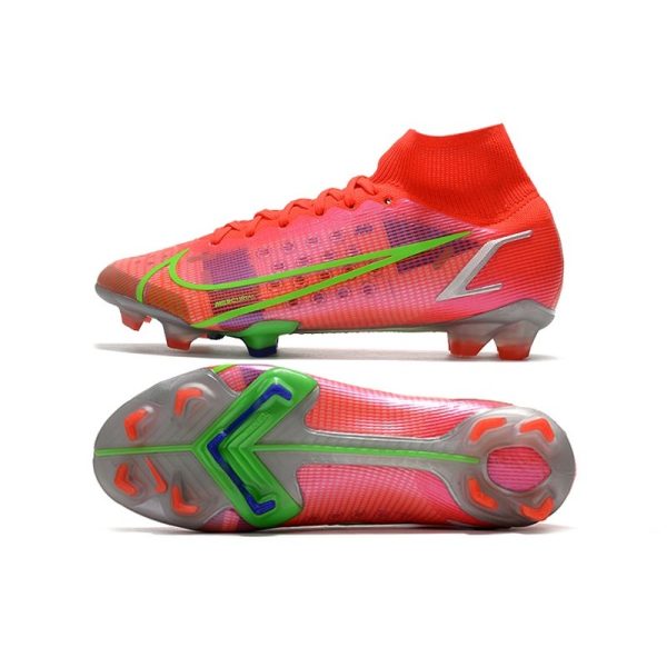 Nike Mercurial Superfly 8 Elite FG Chaussure Rubis Argent Metallique