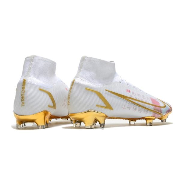 Nike Mercurial Superfly 8 Elite FG Homme Blanc Rose Or