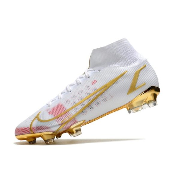 Nike Mercurial Superfly 8 Elite FG Homme Blanc Rose Or