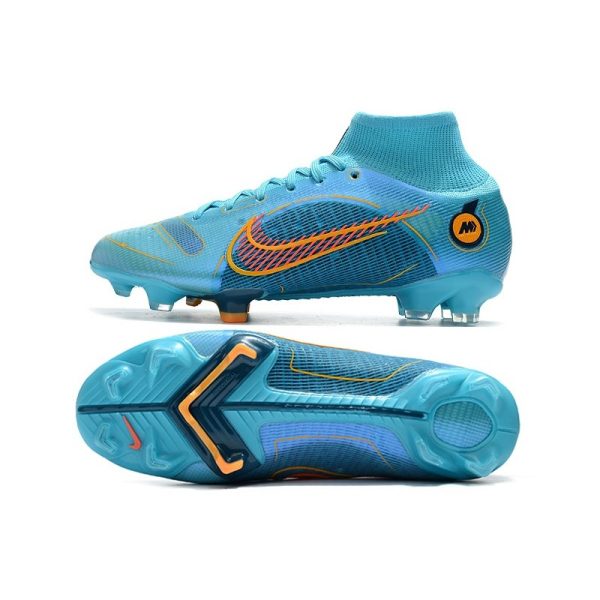 Nike Mercurial Superfly 8 Elite FG Homme Bleu Chlorine Orange Laser Marina