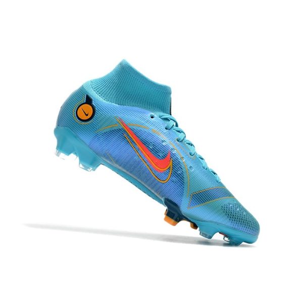 Nike Mercurial Superfly 8 Elite FG Homme Bleu Chlorine Orange Laser Marina