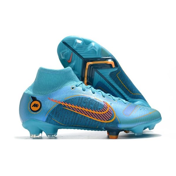 Nike Mercurial Superfly 8 Elite FG Homme Bleu Chlorine Orange Laser Marina
