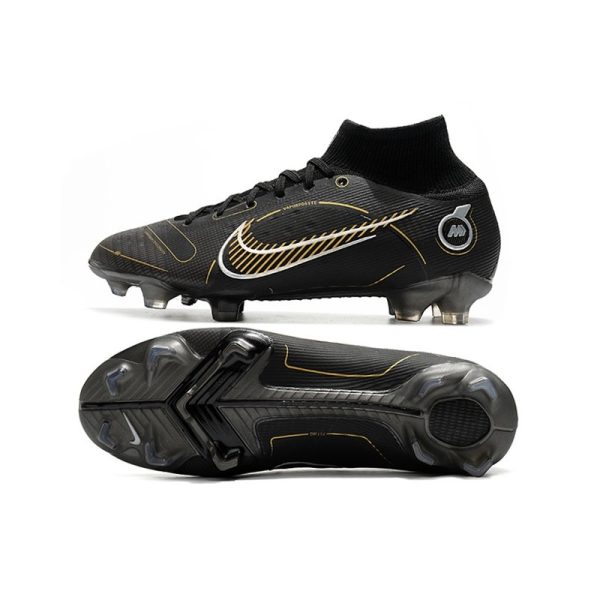 Nike Mercurial Superfly 8 Elite FG Homme Noir Or Métallique Argent Métallique