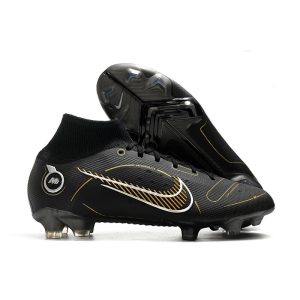 Nike Mercurial Superfly 8 Elite FG Homme Noir Or Métallique Argent Métallique