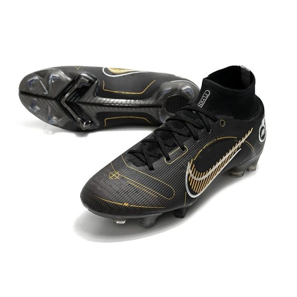 Nike Mercurial Superfly 8 Elite FG Homme Noir Or Métallique Argent Métallique