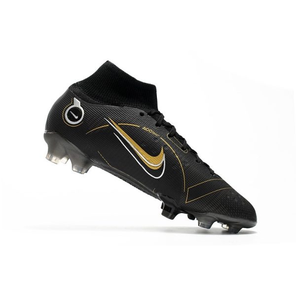 Nike Mercurial Superfly 8 Elite FG Homme Noir Or Métallique Argent Métallique